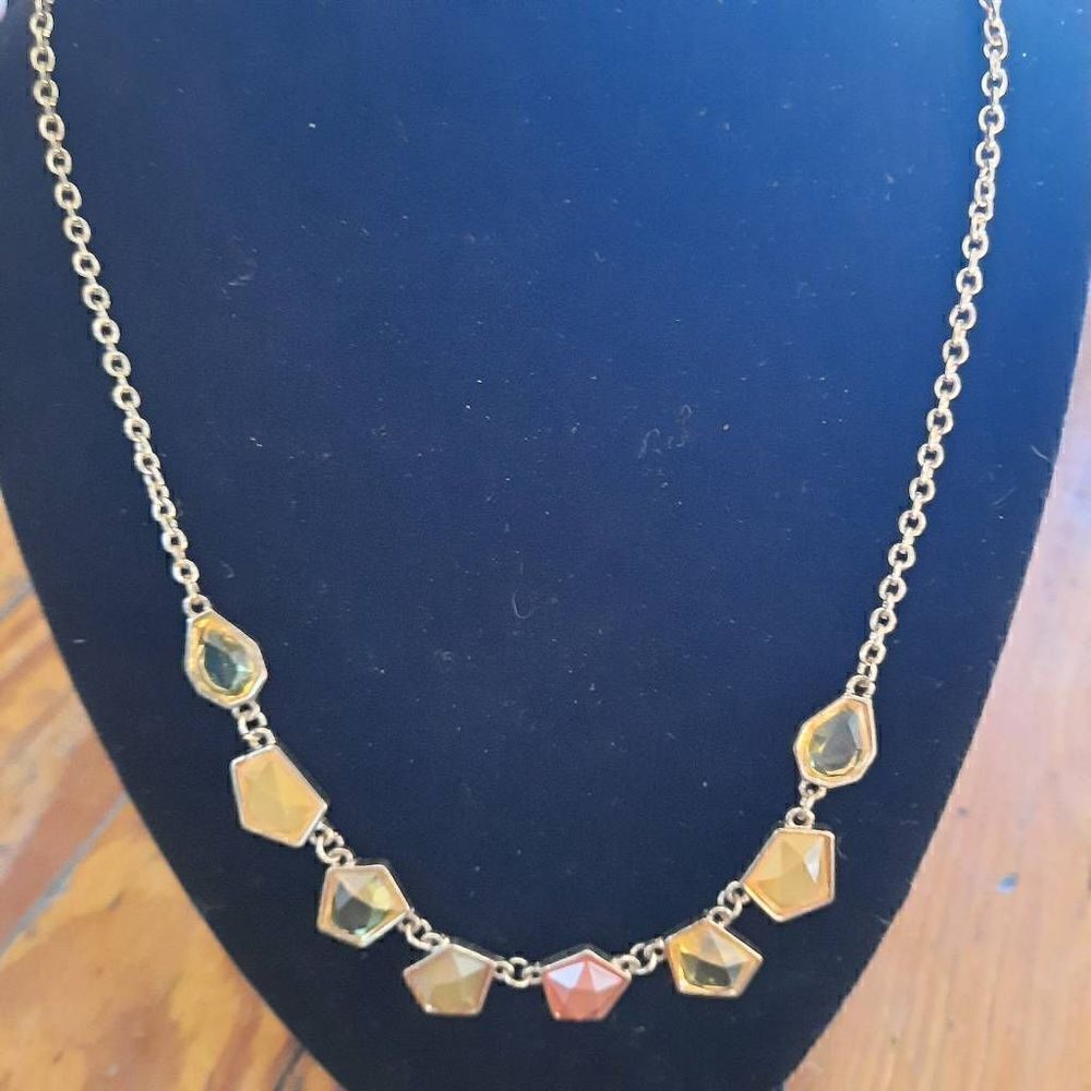 Vintage necklace with multicolored gems